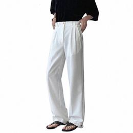 Luzhen Tube Lâche 2024 Nouveau Droit Fi Casual Coréen Costume Pantalon Hommes Couleur Unie Élégant Tendance Beau Pantalon F7ff97 k4kQ #