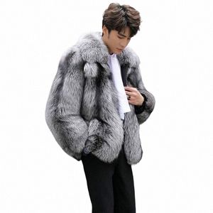 Luzhen hiver manteau en fausse fourrure pour hommes Fi Casual épais chaud en plein air Cardigan en laine Design original à la mode vêtements masculins D4234f m9Bu #