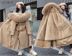 Luzuzi Women039 Veste d'hiver Hotted xlong Coton chaud coton parkas femme de laine Distachable Distachable plus grande taille coa9680065
