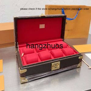 LVSE Classic Valisette Watch Box Box Sac à main sacs Handbags France Brand 10a Quality Old Flower Geut En cuir Sac Luxury Designer Femmes Bijoux Trunk Luis Vuit