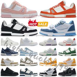 Lvse Designer Casual schoenen Leren suède sneakers met veters Zwart en wit Roze Rood Blauw Geel Groen Blauwe platformschoenen casual sporthardloopschoenen voor heren en dames