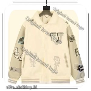 Lvse Mezcla Varsity Blouson Multi Patches Chaqueta Brazo Bouclette Borded Patches Louies Vuttion Jackets Men Mujeres Diseñador de lana rayada en 225