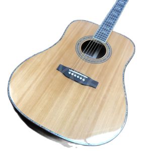 Lvybest 41 pouces section en bois massif D45 moule véritable guitare acoustique en bois incrusté d'ormeau