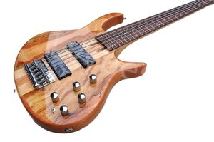 Lvybest 6 Strings Electric Bass Guitar met Chrome Hardwarekaartpatroon Top biedt aangepaste service