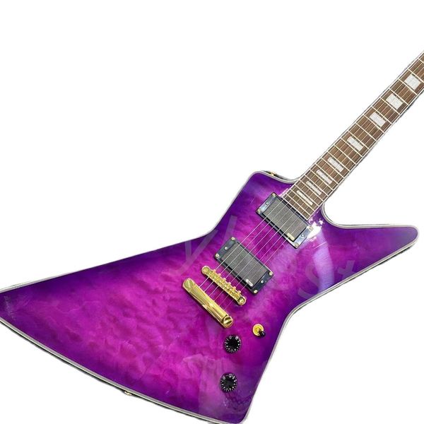 Lvybest Chine Guitare électrique La vente directe d'usine de rayures de tigre de couleur pourpre peut être personnalisée