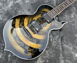 Lvybest Custom Irregular Body Viking Totem Design elektrische gitaar