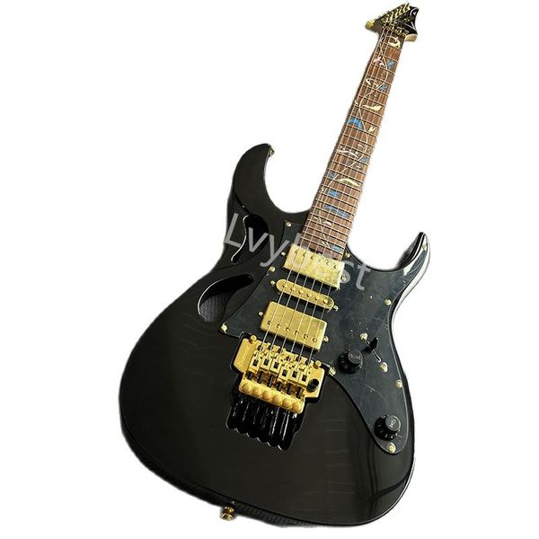 Lvybest Guitare Électrique Classique Double Swing Cool Noir Couleur De La Lumière Professionnelle Touche 24 Tons