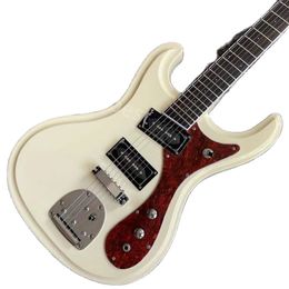 Lvybest Electric Guitar Custom 1965 Ventures Johnny Ramone Mosrite Mark II Deluxe White