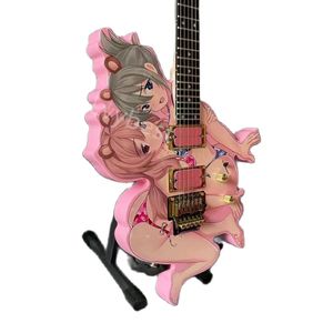 Lvybest elektrische gitaar aangepaste schoonheid meisje onregelmatige body speciale vorm gitaar