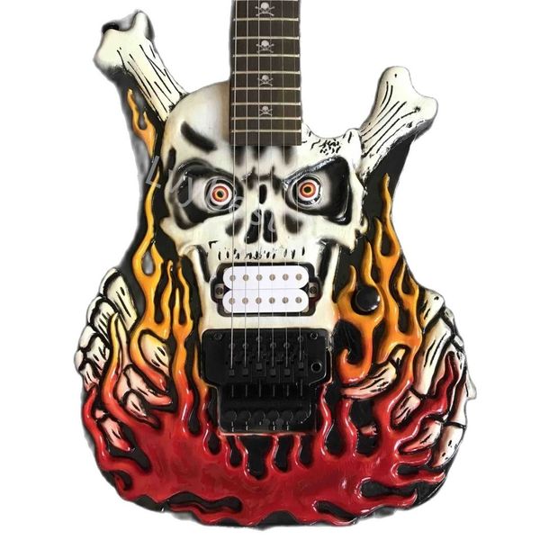 Lvybest Guitarra eléctrica Custom Irregular Special Body Shape Skull Ep Style en Kinds Colors