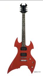 Lvybest Guitarra eléctrica Estilo Heavy Metal Cuerpo de madera maciza Mástil de arce Rojo