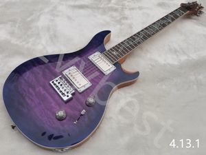 Lvybest elektrische gitaar paarse burst kleur draak met quilt vlam top chrome onderdelen hh pickups