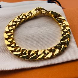 LW grote armband voor man Chunky Chain Designer Bracelet voor vrouw GOUD VERPLAATSEN 18K T0P Officiële reproducties Europees Maatspaar Bracelet Anniversary Gift 044