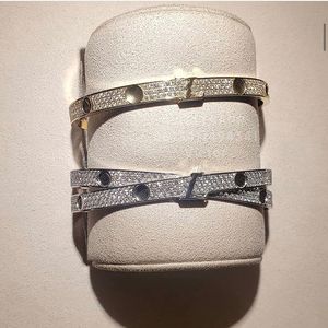 LW Gold plaqu￩ Bangle pour l'homme Designer Bangle Couple Platinum plaqu￩ zircon incrust￩ ne d￩concertera jamais les bracelets T0p Quality Classic Style Premium Gifts 003