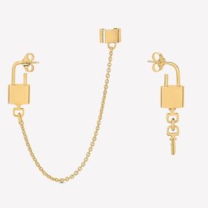 LW Lockit boucles d'oreilles pour femmes en laiton plaqué or boucles d'oreilles en argent 925 reproductions officielles cadeau d'anniversaire de la plus haute qualité avec boîte 024