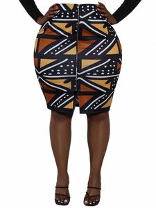 lw Plus Size Rok Geometrische Print Slit Rok 2023 NIEUWE Fi mini dr kantoren Elegante vrouwen rok vrouwen bijpassende kleding 92A5 #