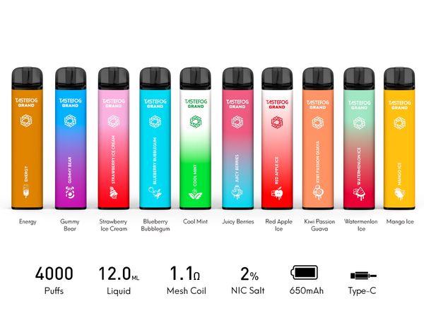 LW Puff Flex 4000 bars frappe 2% 5% Kits de dispositifs de dosettes de vape jetables e cigarette 650mah batterie rechargeable pré-rempli 12ml vaporisateur en stock