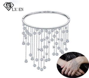 Bracelet à filet lxoen avec des bracelets en pierre de zircone cubique pour les femmes de mariage bijoux de mode Pulseiras282v4062733