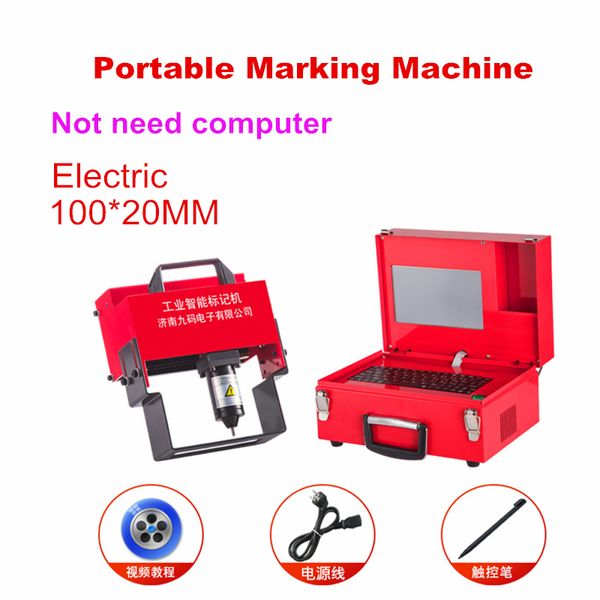 Machine portative de marquage de plaque signalétique de LY-100S, Machine pneumatique électrique à écran tactile 100x20mm, Machine de gravure de moules métalliques