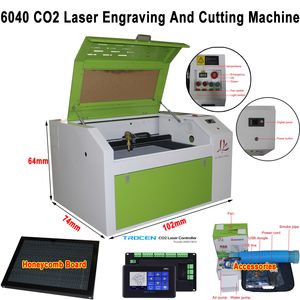 LY 6040 60W CO2 Laser gravure en snijmachine met LCD -bedieningspaneel en Honeycomb Board USB -poortbereik 600 mm*400 mm