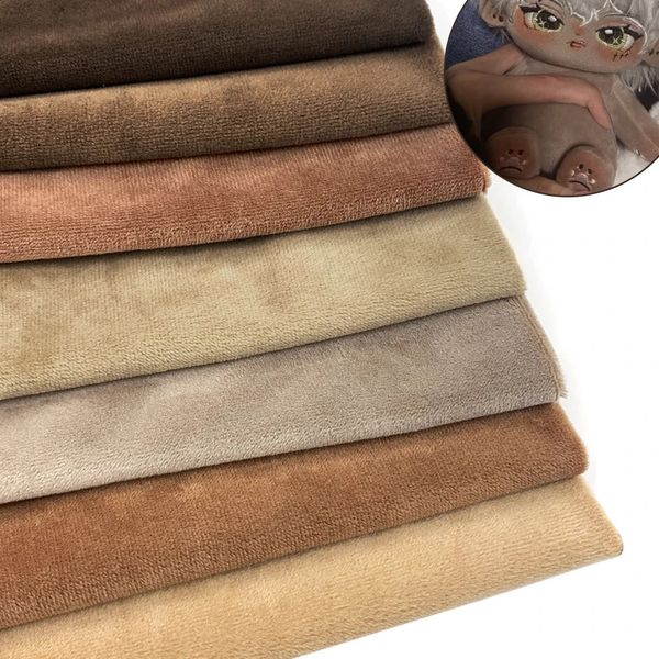 Ly arrivé 1mm longueur de pile couleur de la peau tissu utilisation pour coton poupée jouet peau peluche tissu Polyester Minky tissu doux bricolage tissu 240118