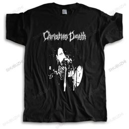 Camiseta de escote para hombre Ly Llegada Top de verano Top Vintage Christian Death Oneita Top Réplica Harajuku Hip-Hop Camiseta 240521