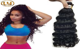 Ly brasileño cabello humano trenzado humano cabello a granel 3 piezas lote 1 piezas profundas rizado sin accesorio extensiones de cabello Bundles2037003