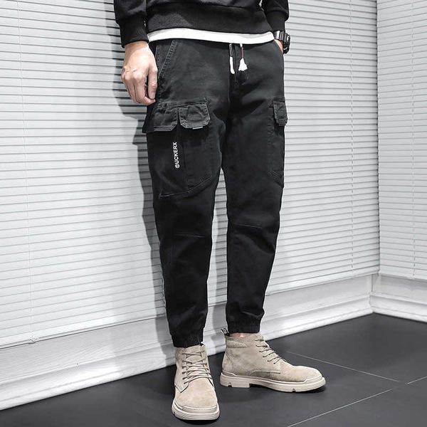 Ly Designer Mode Hommes Jeans Multi Poches Casual Pantalon Cargo Global Streetwear Hip Hop Joggers Jambe Large Baggy Pantalon