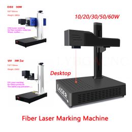 LY Desktop Mini Fiber Laser-markering Machine 3W 5W 10W 20W 30W 50W CO2 UV Metalen Graveermachine voor PVC Plastic Roestvrij Staal