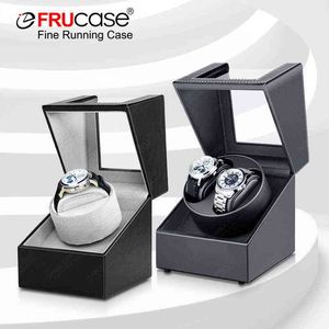 FRUCASE PU Leather Watch Winder for Automatic Watches, Single or Dual Slot Box, Model 220113 with Quiet Motor