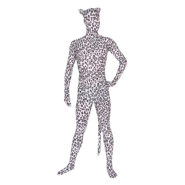 Lycar Spandex unisexe Catsuit Costumes Animal zèbre rayure Costume Zentai complet corps Cosplay combinaison masque complet avec oreilles et queue