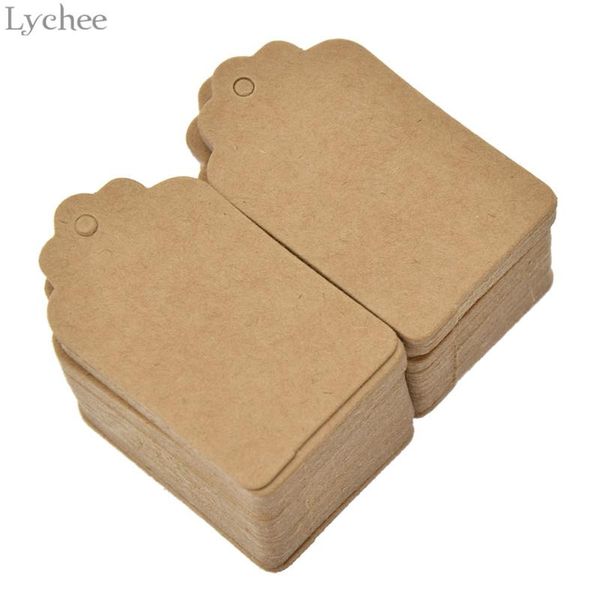 Lychee 100 pièces étiquette vierge carrée étiquette de carte en papier étiquette volante pour livre Note signet laitier bricolage décoration faite à la main