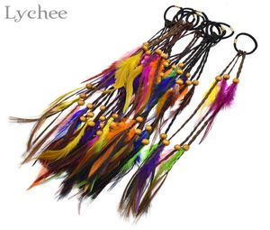 Lychee Boho dreadlock perles coloré plume élastique cheveux anneau Extension de cheveux Faux tresses coiffure bijoux pour hommes femmes 6243122