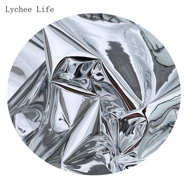 Life Lychee Life 50x137cm Miroir réfléchissant en argent Vêtements imperméables vêtements créatifs miroir argenté double face tissu