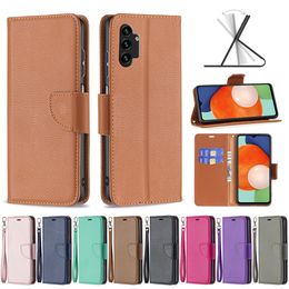 Lychee PU Lederen Portemonnee Gevallen voor Samsung A23 A73 A33 A53 5G A13 A22 4G S22 Ultra Plus Litchi Lecheehouder Credit ID Card Slot Flip Cover Book Mes Mannen Portemonnee Strap