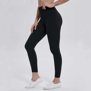 Tissu Lycra Couleur unie Femmes pantalons de yoga taille haute sport vêtements de sport leggings élastique fitness dame globale collants complets taille d'entraînement XS-XL2024