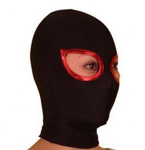 Accessoires de costumes lycra spandex noir zentai hood masque ouverts les yeux
