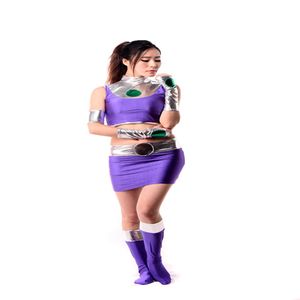 Lycra spandex brillant m￩tallique sexy dc starfire costume f￩minin zentai pour femmes costume de cosplay adulte280y