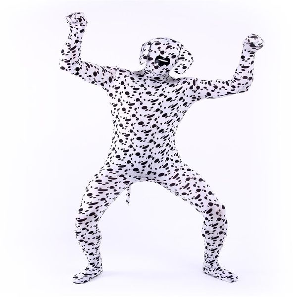 Lycra spandex zentai trajes dálmata perro disfraces halloween cosplay300F