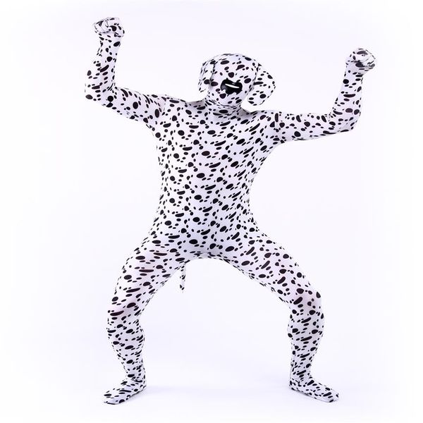 Lycra spandex zentai trajes dálmata perro disfraces halloween cosplay230o