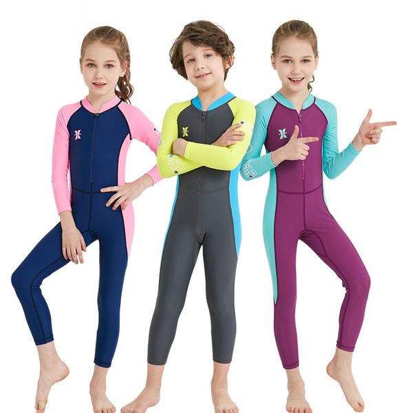 Costume en lycra pour enfants Garçons filles de plongée Suitier de plongée de maillot de bain complet à manches longues de maillots de bain à manches longues pour enfants Rashguard758703