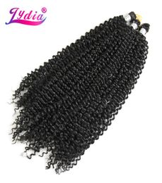 Lydia Bohème Tresses Extension de Cheveux Bouclés Crochet Cheveux 14quot 1 PCS Couleur Pure Kanekalon Vrac Synthétique Tressage Afro Kinky3651093