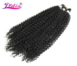 Lydia Bohème Tresses Extension de Cheveux Bouclés Crochet Cheveux 14quot 1 PCS Couleur Pure Kanekalon Vrac Synthétique Tressage Afro Kinky3875685