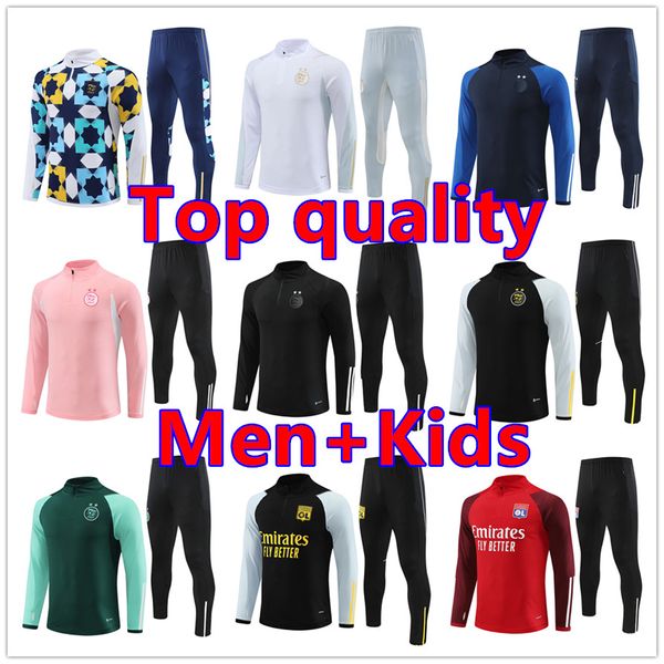 Lyon Argelia Trense de seguimiento Mbappe Chandal PSGSS Paris 2024 25 Survetement Foot TUTA RETRO FUTBOL Soccer Soccer Supruit de fútbol Kits Kid Men and Kids Kit