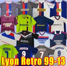 Lyonnais Lyon Retro Soccer Jerseys Vintage Classic Football Shirt 00 01 02 08 09 10 11 12 13 99 2000 2001 Govou Memphis Pjanic Benzema Juninho Toulalan M.Bastos Ben Arf 88