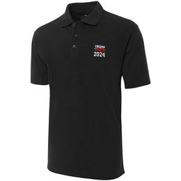 Lyprerazy Golf Shirt Trump 2024 US Flag brodé à manches courtes Polo à manches courtes Classic Men's Polo Men's Polo
