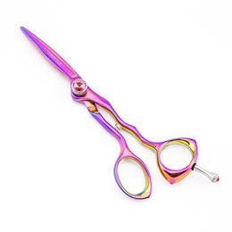 Lyrebird HIGH CLASS 5.5 INCH Professionele haarknipschaar Silvery Rainbow Japan haarschaar Pink Stone NIEUW