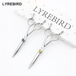 Lyrebird HIGH CLASS Haarknipschaar Japan Kappersschaar 5 5 INCH Blauwe steen gele steen NEW2498