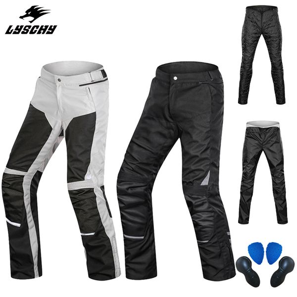 Pantalones de motocicleta lyschy impermeable transpirable 3 en 1 pantalones de seguridad de motocicleta para hombres pantalones de motocross s-5xl