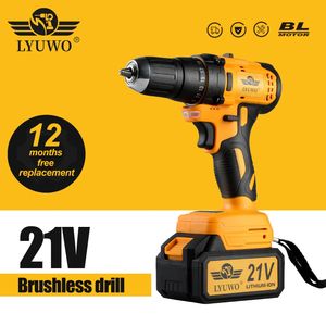 Lyuwo Lithium Brushless Hand Electric Drill Impact Multifonctional Tournevis Charges Toolging 240420